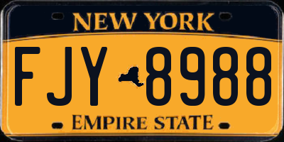 NY license plate FJY8988