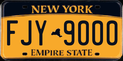 NY license plate FJY9000
