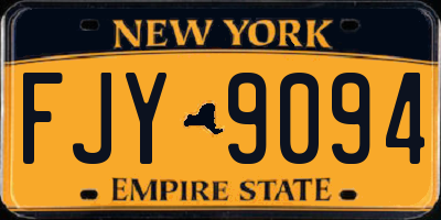 NY license plate FJY9094