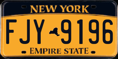 NY license plate FJY9196