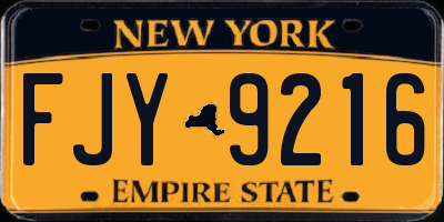 NY license plate FJY9216