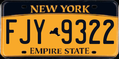 NY license plate FJY9322
