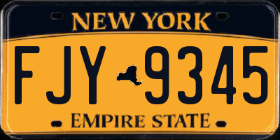 NY license plate FJY9345