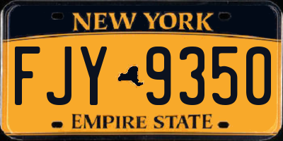 NY license plate FJY9350
