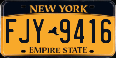 NY license plate FJY9416