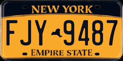NY license plate FJY9487