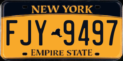 NY license plate FJY9497
