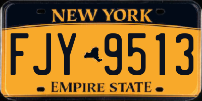 NY license plate FJY9513