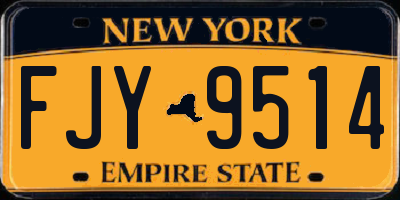 NY license plate FJY9514