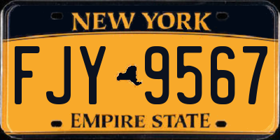 NY license plate FJY9567