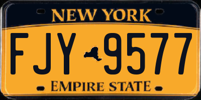 NY license plate FJY9577