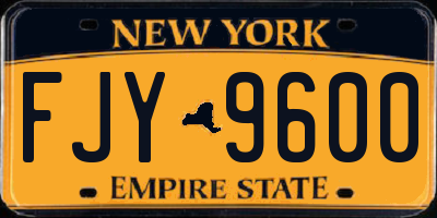 NY license plate FJY9600