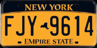 NY license plate FJY9614