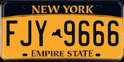 NY license plate FJY9666