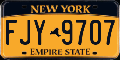 NY license plate FJY9707