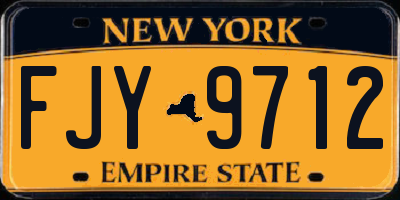 NY license plate FJY9712