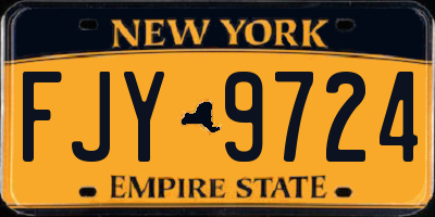 NY license plate FJY9724
