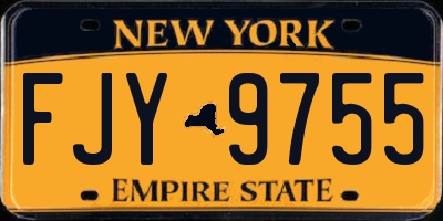 NY license plate FJY9755