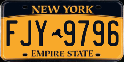 NY license plate FJY9796