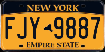 NY license plate FJY9887