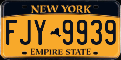 NY license plate FJY9939
