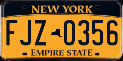 NY license plate FJZ0356