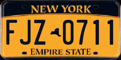 NY license plate FJZ0711