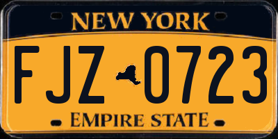 NY license plate FJZ0723