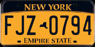 NY license plate FJZ0794