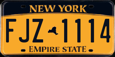 NY license plate FJZ1114