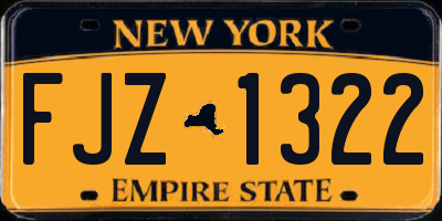 NY license plate FJZ1322