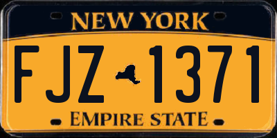NY license plate FJZ1371