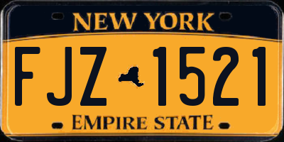NY license plate FJZ1521