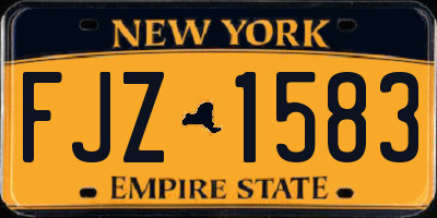 NY license plate FJZ1583