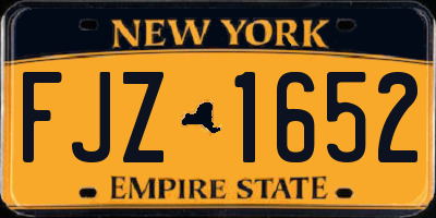 NY license plate FJZ1652