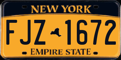 NY license plate FJZ1672