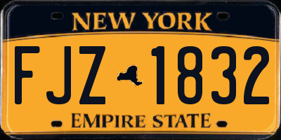 NY license plate FJZ1832