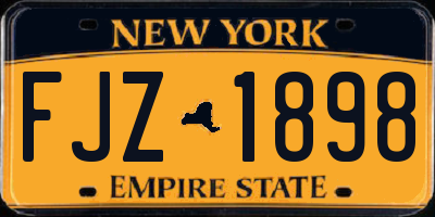 NY license plate FJZ1898