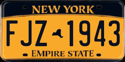 NY license plate FJZ1943