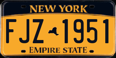 NY license plate FJZ1951