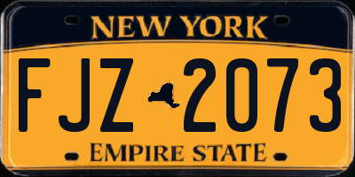 NY license plate FJZ2073