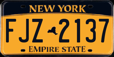 NY license plate FJZ2137