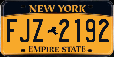 NY license plate FJZ2192