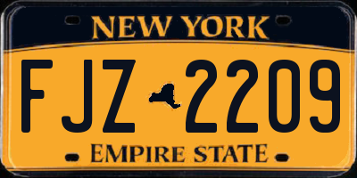 NY license plate FJZ2209