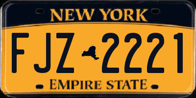 NY license plate FJZ2221