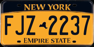 NY license plate FJZ2237