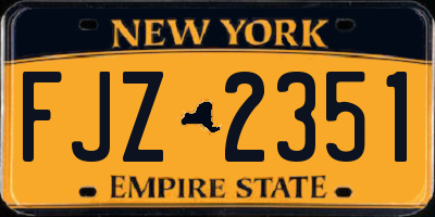 NY license plate FJZ2351