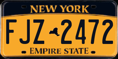 NY license plate FJZ2472