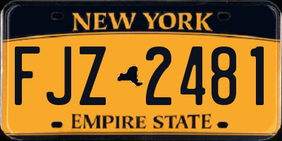 NY license plate FJZ2481