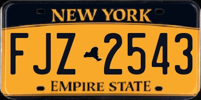 NY license plate FJZ2543